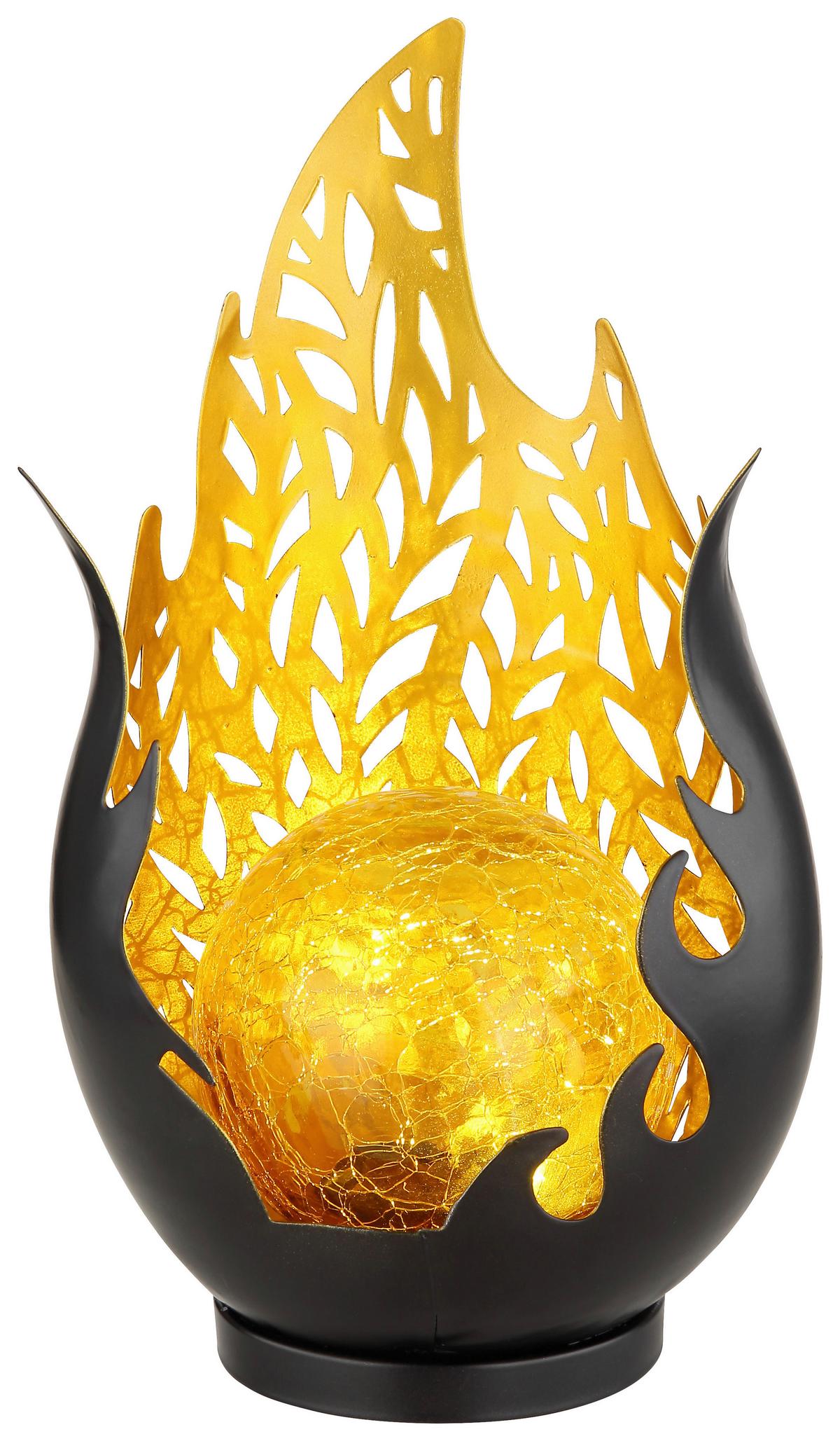 lampe solaire 36534 - orange, verre (16,5/12,5/26,5cm)