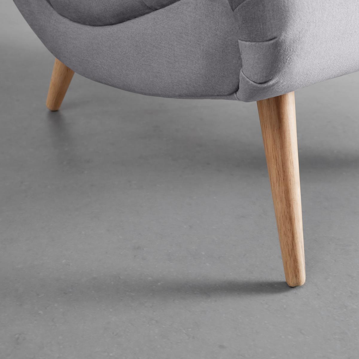 Relaxsessel Jan Hellgrau Samt - Hellgrau/Naturfarben, MODERN, Holz/Textil (74/102/90cm) - Bessagi Home