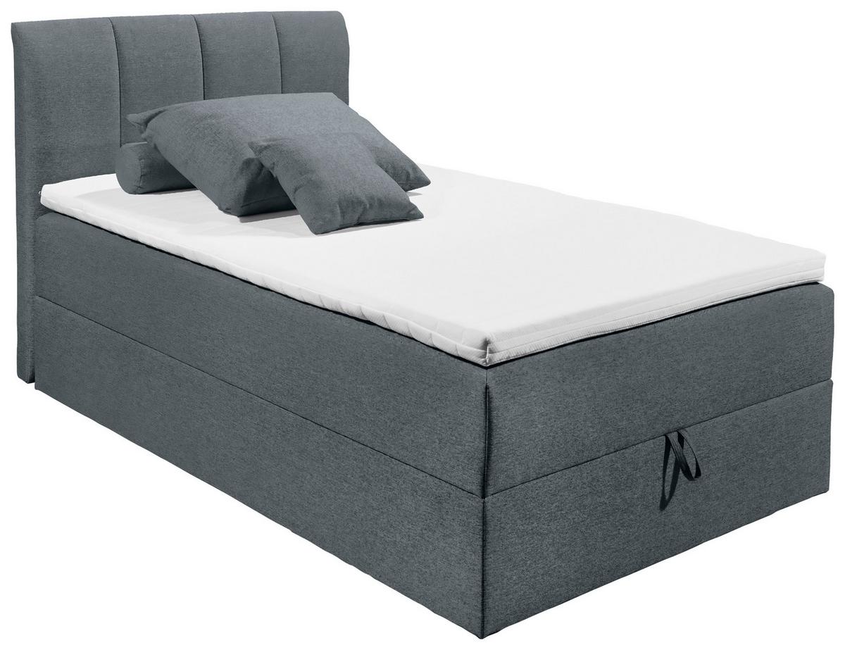 Boxspringbett Granada ca. 120x200 cm Anthrazit - Anthrazit/Schwarz, Basics, Kunststoff/Textil (120/200cm) - MID.YOU