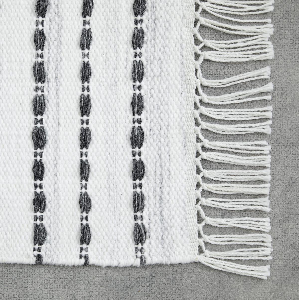 Kézi Szövésű Szőnyeg Geri - fekete/fehér, Modern, textil (120/170cm) - Modern Living