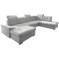 Wohnlandschaft Zira Silberfarben Nylon/Mikrofaser - Chromfarben/Silberfarben, Design, Kunststoff/Textil (169/330/212cm) - Livetastic