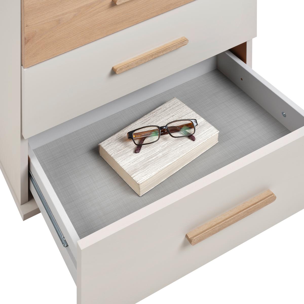 Nachtkästchen Lumio Kaschmir/Eiche Artisan - Kaschmir/Schwarz, KONVENTIONELL, Holzwerkstoff/Kunststoff (52/58/38cm) - Mömax