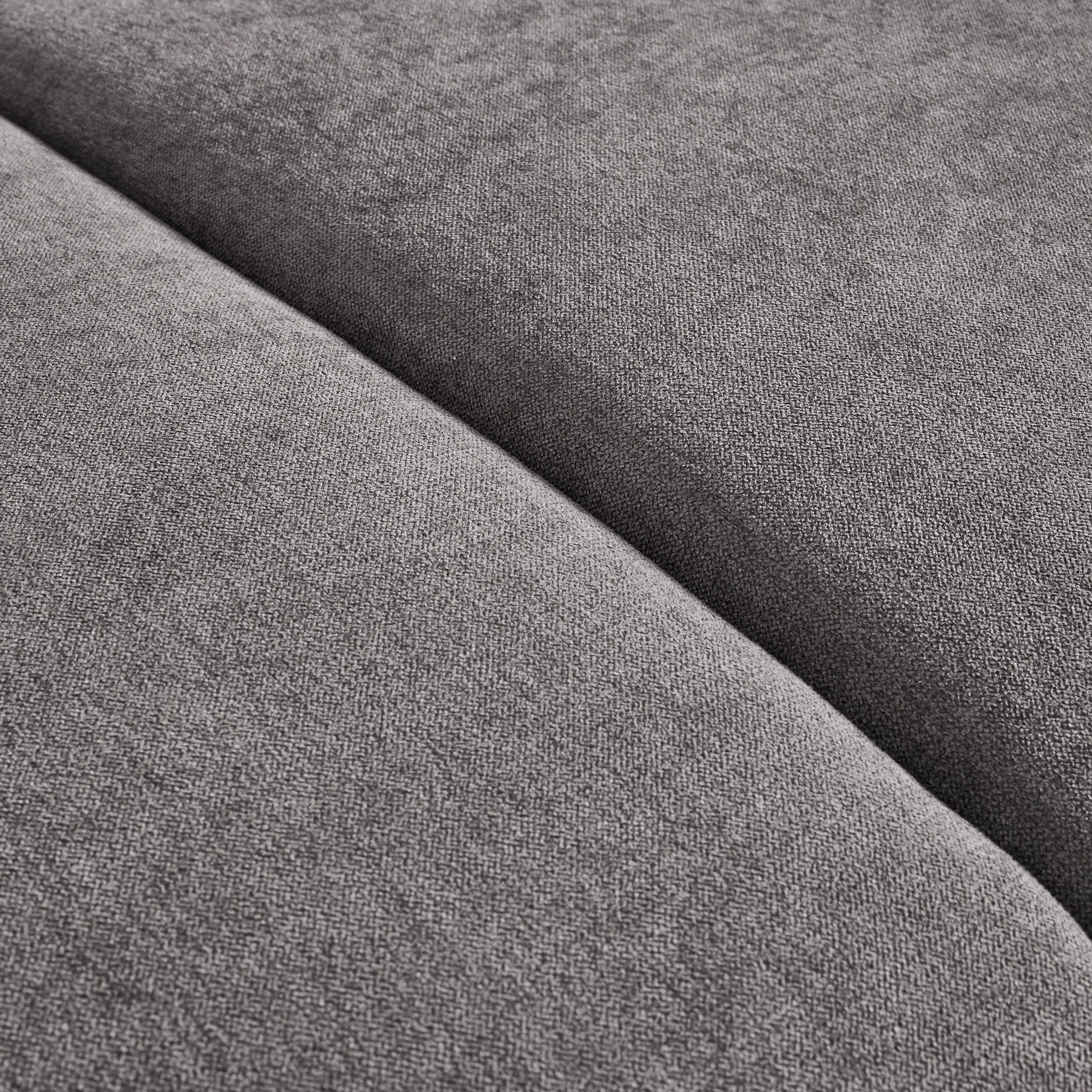 Wohnlandschaft Malibu Dunkelgrau Webstoff - Dunkelgrau, MODERN, Holz/Textil (249/88/207cm) - Bessagi Home