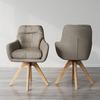 CHAISE ACCOUDOIRS JUANA - Beige/couleur naturelle, MODERN, textile/bois (61/93/65cm) - Bessagi Home