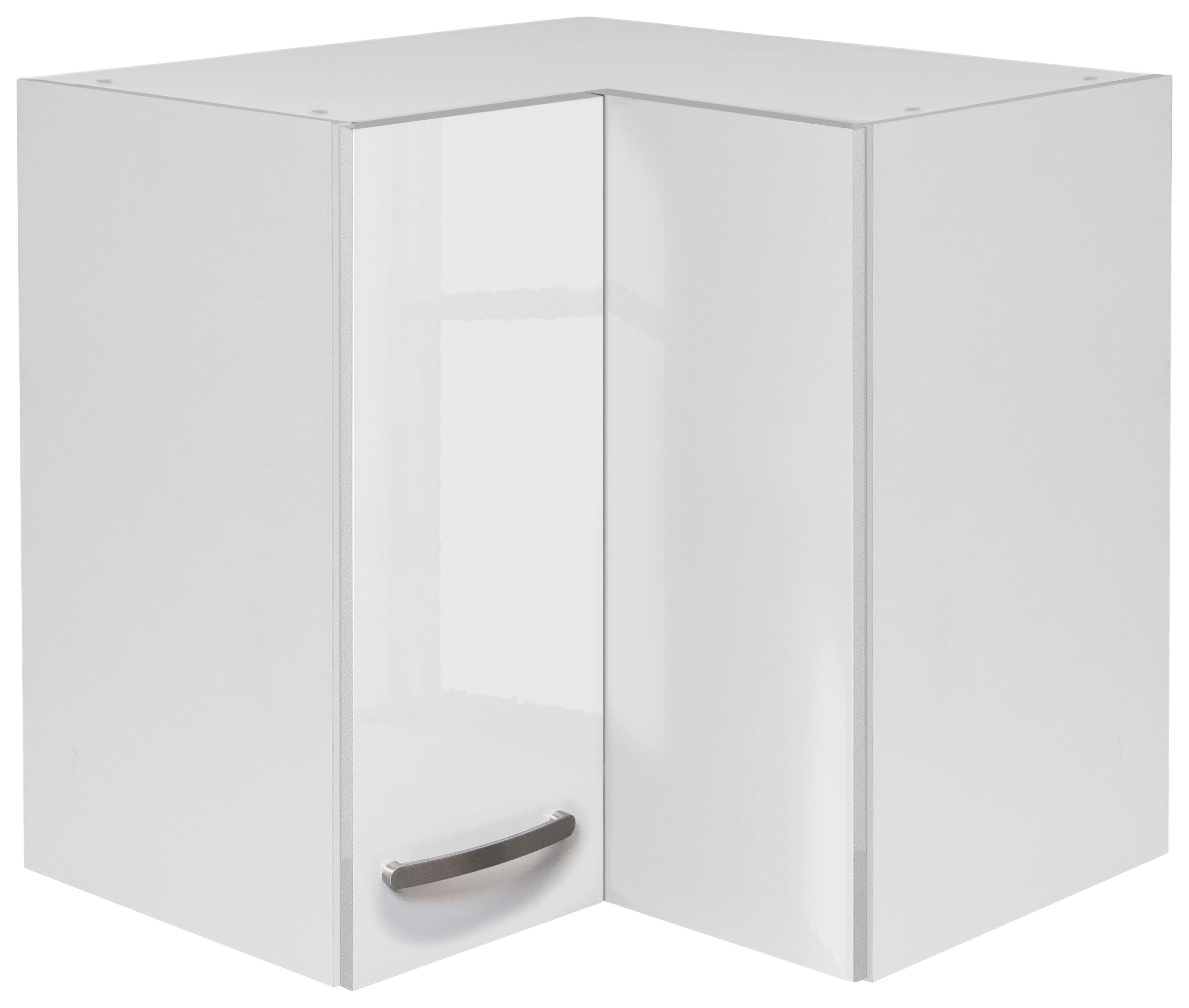 Kotna Zgornja Omarica Alba, Bela, Š. 60 Cm - barve nerjavečega jekla/bela, Moderno, kovina/leseni material (60/54,8/32cm) - FlexWell