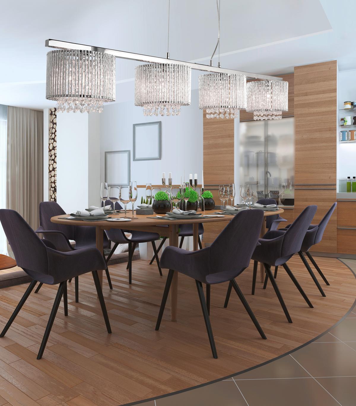 Kristály Függőlámpa 7094-4cc Elise Ii - krómszínű, Design, üveg/fém (118/19/120cm)