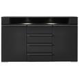 Sideboard in Graphitfarben - Silberfarben/Graphitfarben, MODERN, Holzwerkstoff/Metall (150/90/40cm) - Premium Living Sideboard in Graphitfarben - Silberfarben/Graphitfarben, MODERN, Holzwerkstoff/Metall (150/90/40cm) - Premium Living