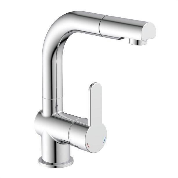 Waschtischarmatur London aus Metall - Chromfarben, Basics, Metall (7,9/22,5/19,5cm) - Schütte