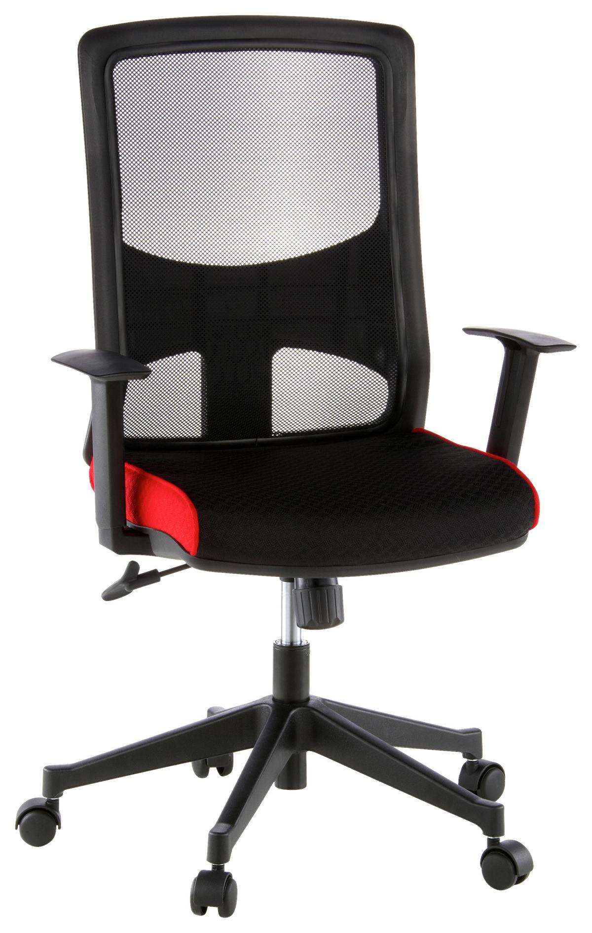 Pisarniški Stol Lavita, Črna, Rdeča - rdeča/črna, Moderno, umetna masa/tekstil (57/113/44cm) - MID.YOU