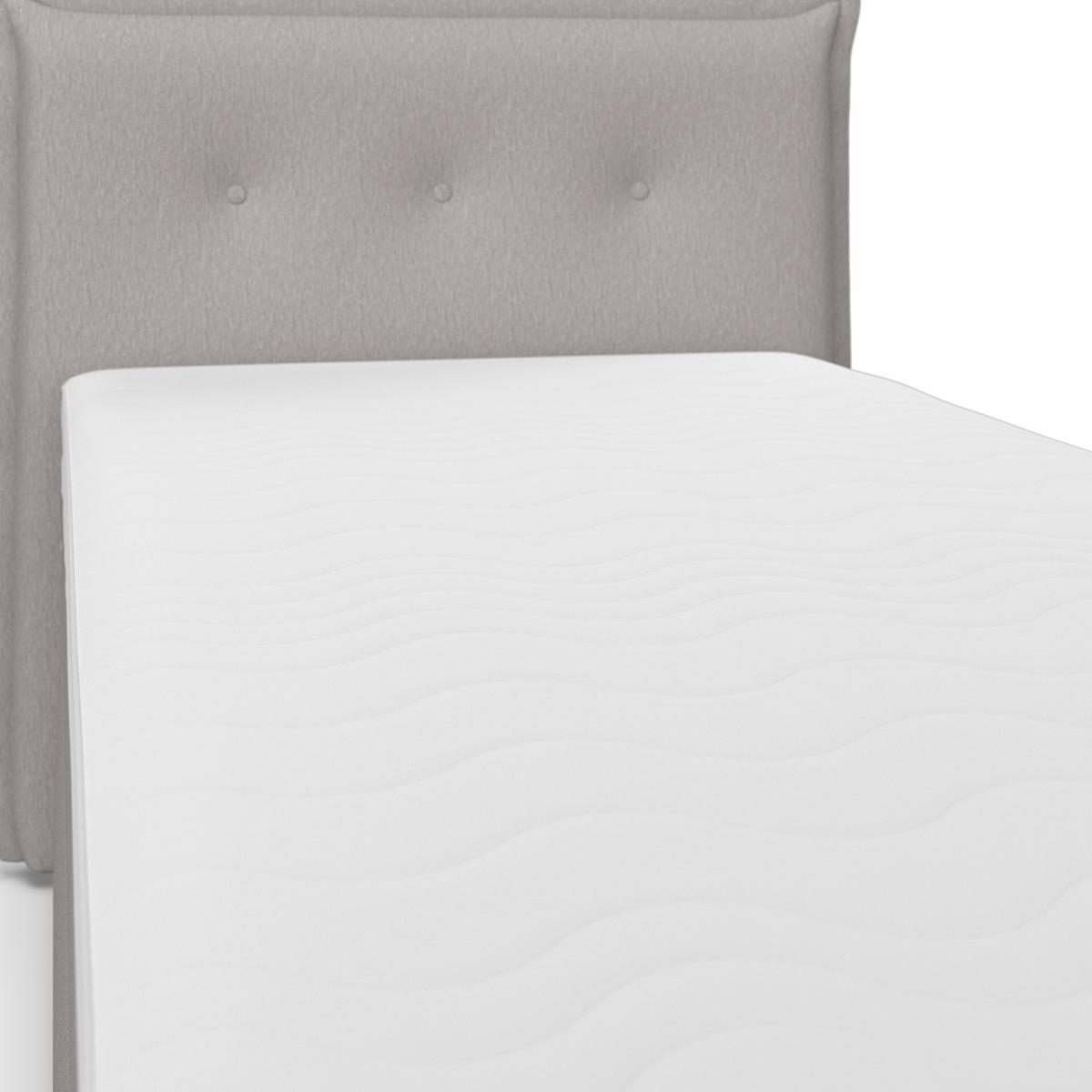Boxbett Polo ca. 90x200 cm Grau mit Topper - Schwarz/Grau, MODERN, Holz/Kunststoff (90/200cm) - Bessagi Home