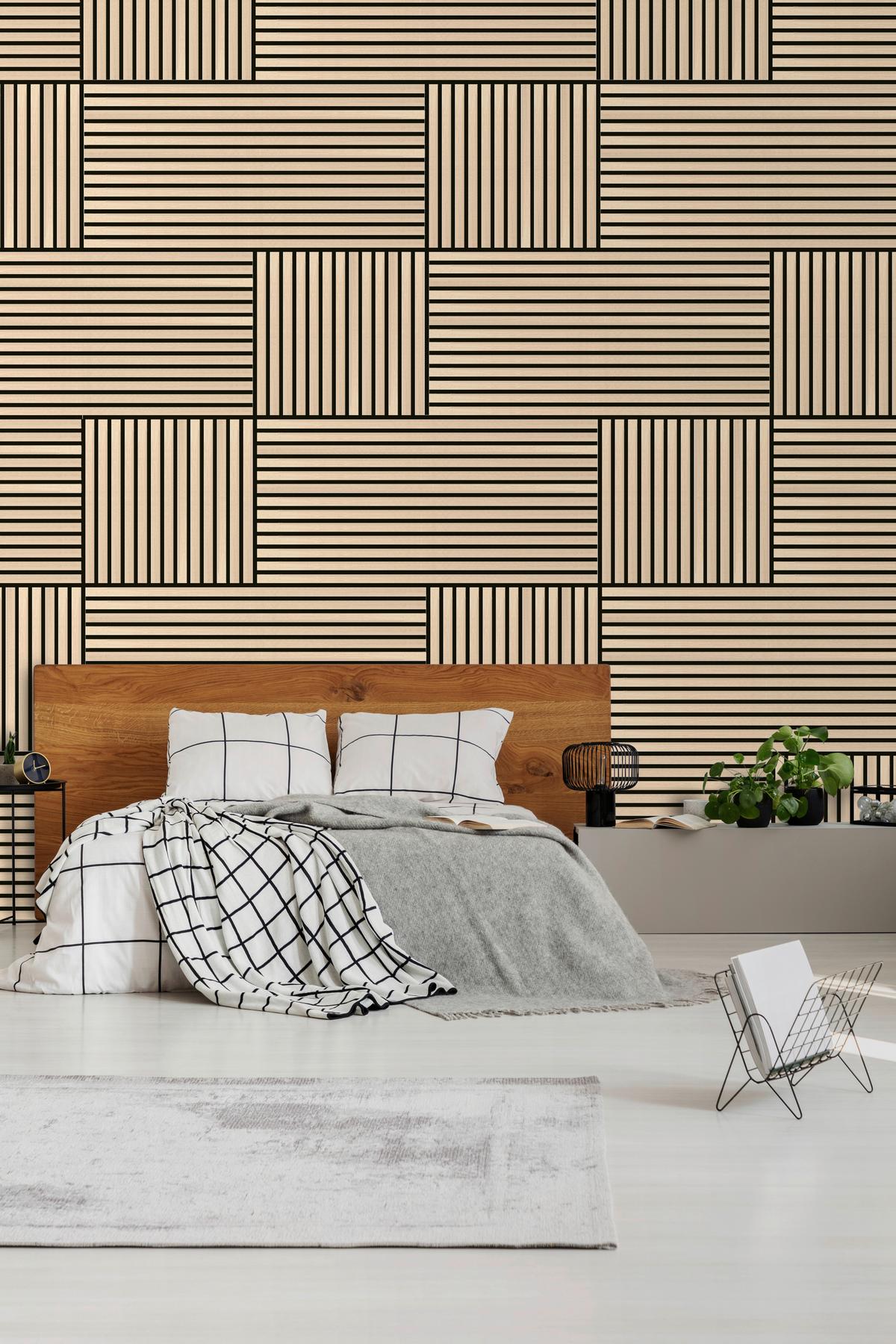 PANEL AKUSTYCZNY 11001A - kolor dębowy, Modern, materiał drewnopochodny (52/52cm) - Jangal