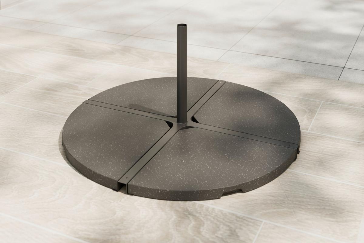 Placă contragreutate suport umbrelă 1buc. Base 46x3,5x46 - gri, Basics, piatră (46/3,5/46cm) - Mömax