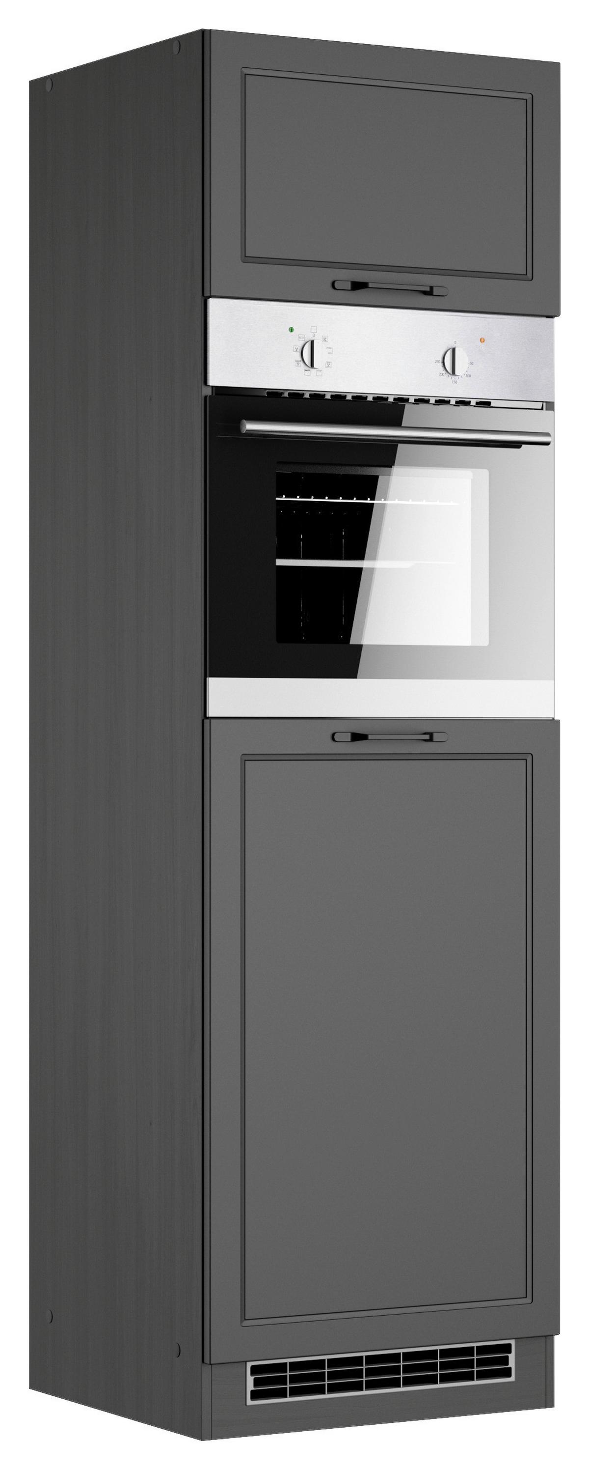 Geräteumbauschrank Meran ca. 60x200x60 cm Grau - Schwarz/Grau, LIFESTYLE, Holzwerkstoff/Metall (60/200/60cm) - Held