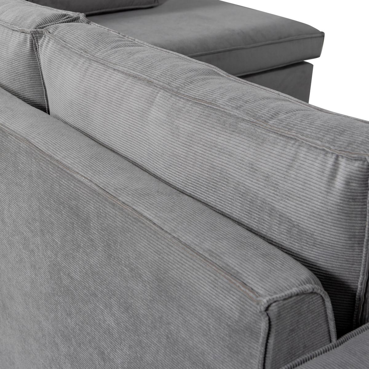 Ecksofa Thomas Dunkelgrau S: 283x197cm - Dunkelgrau/Schwarz, Design, Kunststoff/Textil (283/197cm) - Livetastic