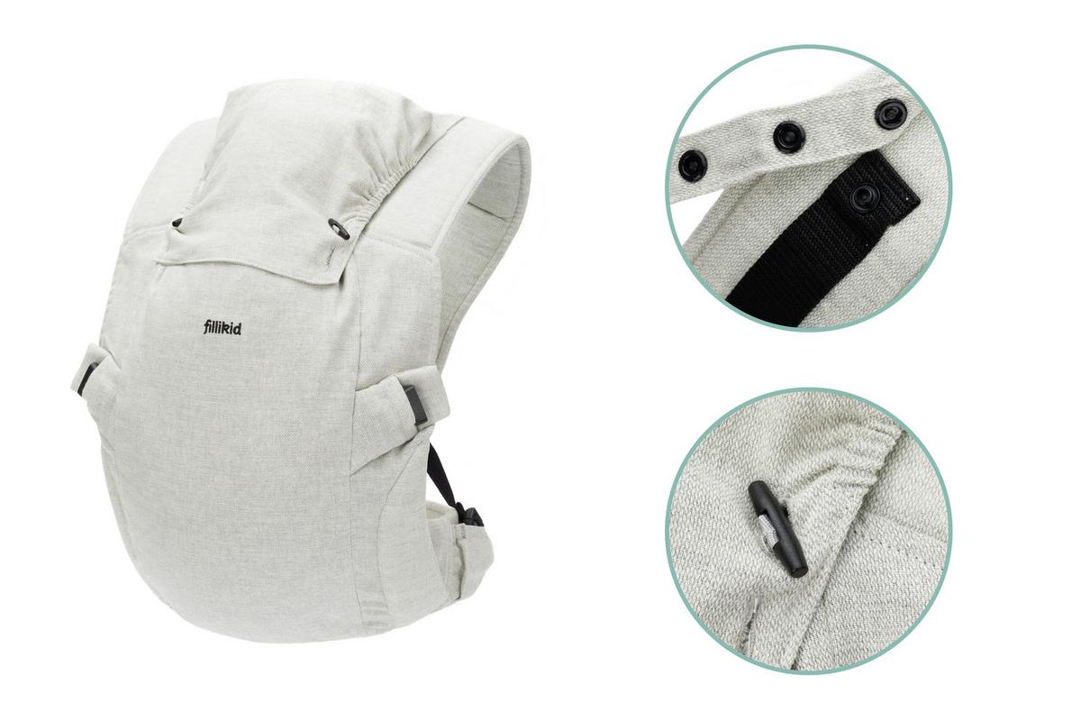 NOSIDEŁKO MC02-17 NATURAL - jasnoszary, Basics, tkanina (37/34cm) - Fillikid