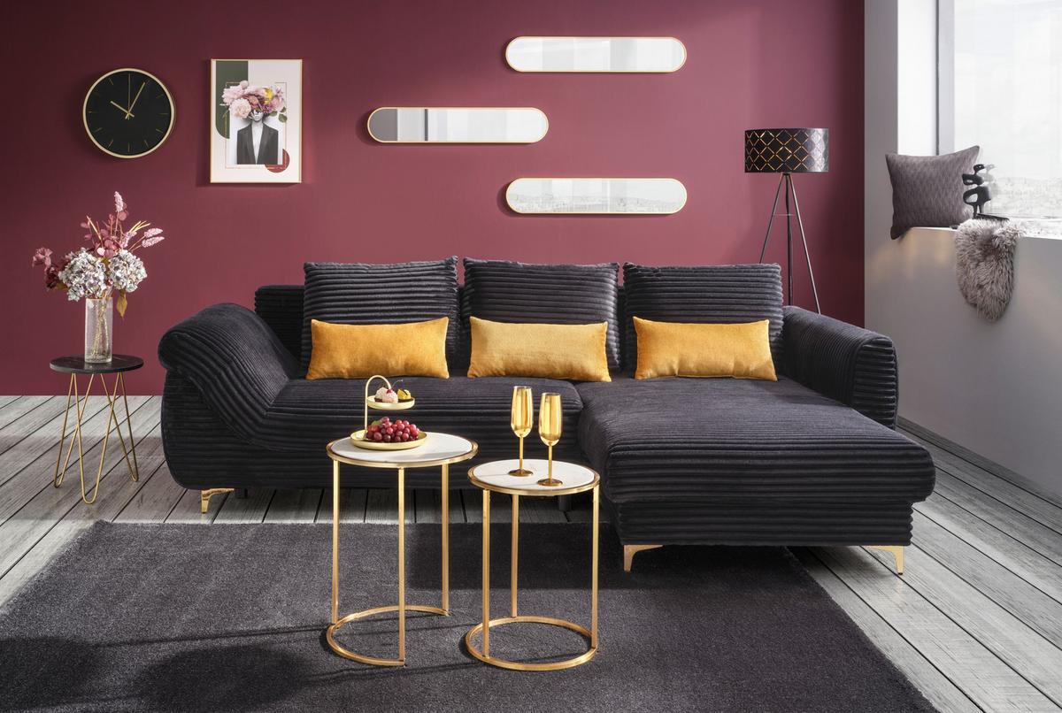 Coltar ALANTIS LUX - auriu/negru, Lifestyle, lemn/metal (263/175cm) - Mömax