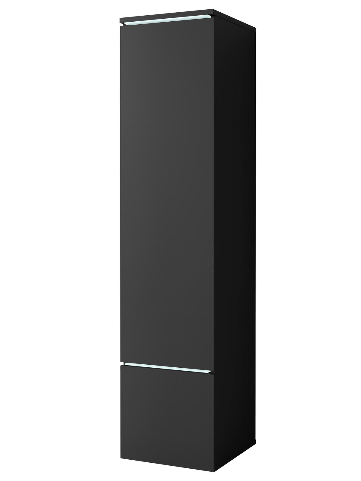 Visoka Omara Vera 001, Mat Črna - črna/siva, Design, umetna masa/leseni material (30/130/33cm) - Livetastic