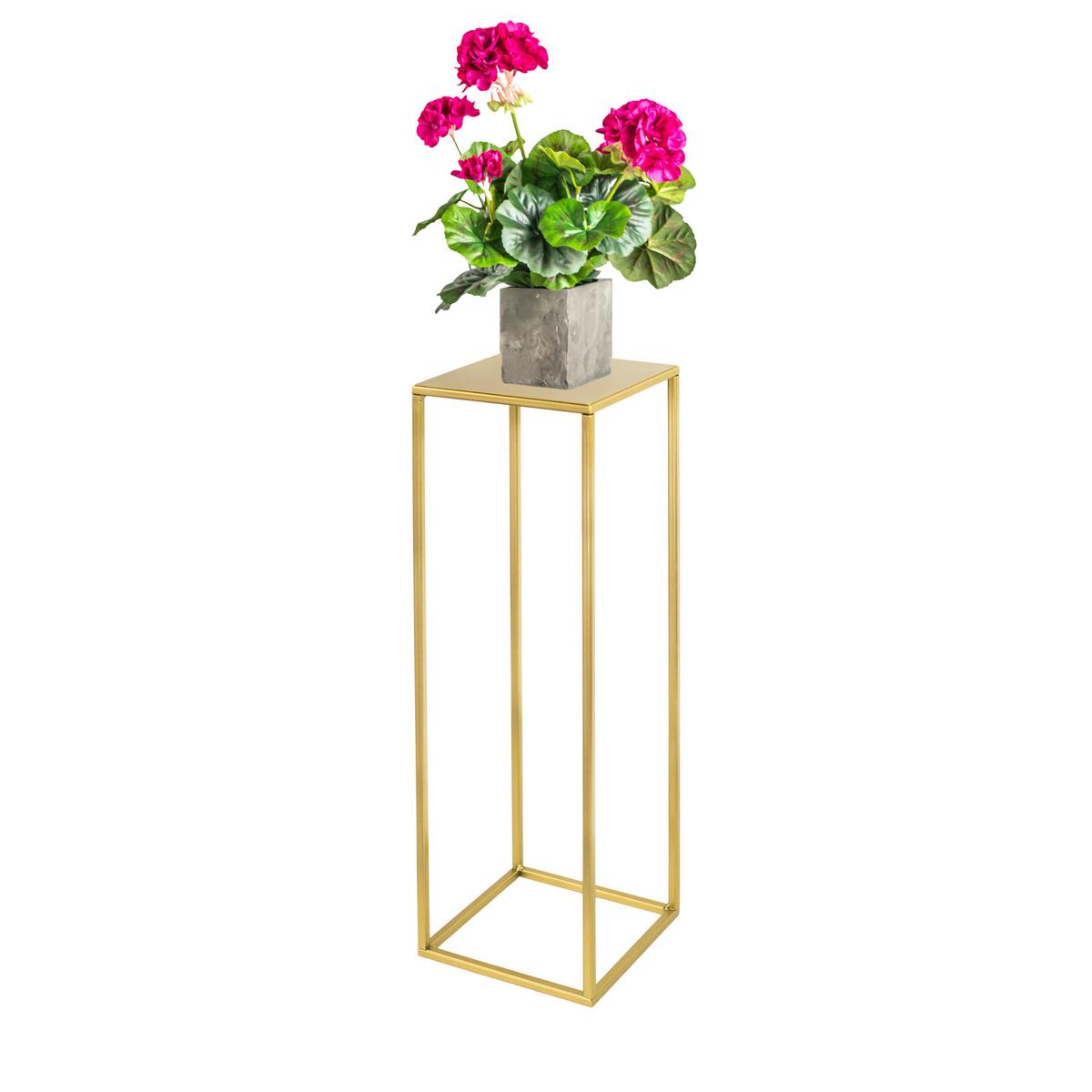 Blumenständer Goldfarben - Goldfarben, Basics, Metall (19/62/19cm)