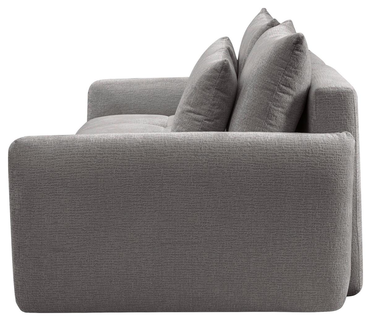 Trosjed Alia - tamno siva/crna, Moderno, tekstil/plastika (254/74-94/119cm) - Premium Living