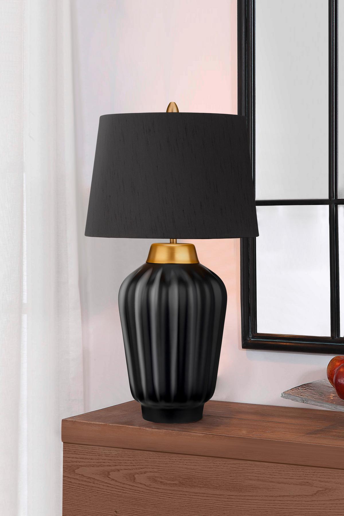 Stolna Svjetiljka Qn-Bexley-Tl-Bkbb - boje mjeda/crna, Konvencionalno, metal/tekstil (30/56.2cm) - Elstead Lighting