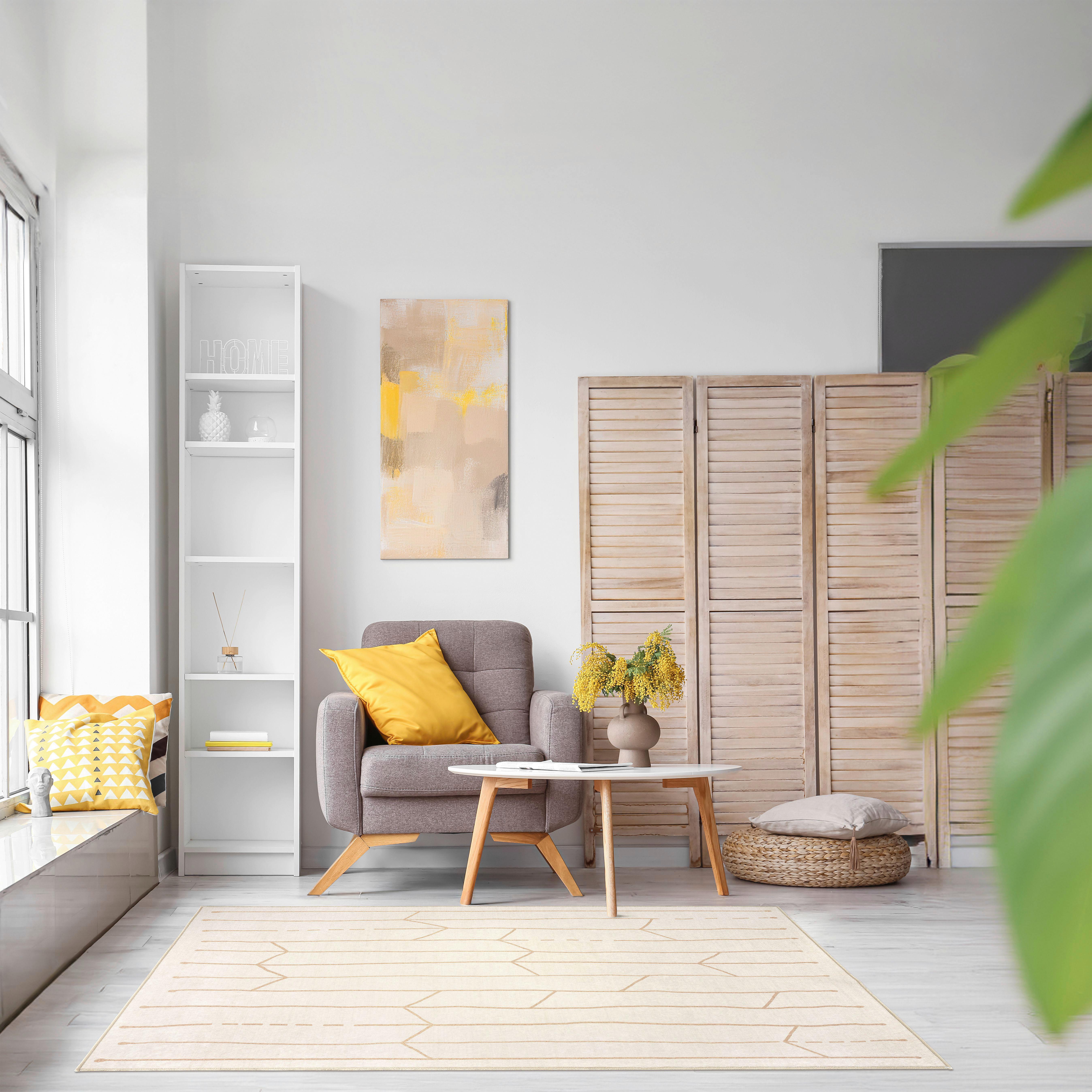 DYWAN TKANY NA PŁASKO MAIRA - kremowy/miodowy, Design, tkanina (130/190cm) - Lindorug