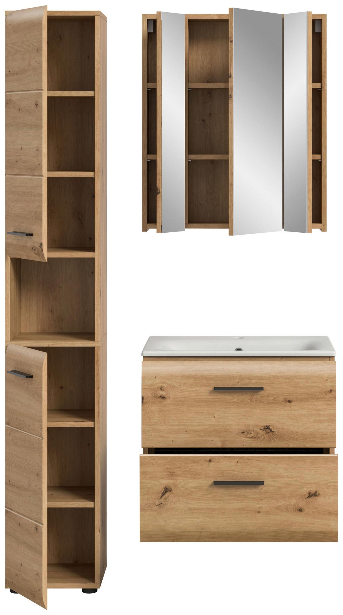 BADEZIMMER ICE - Weiss/Schwarz, Basics, Keramik/Holzwerkstoff (90cm) - MID.YOU