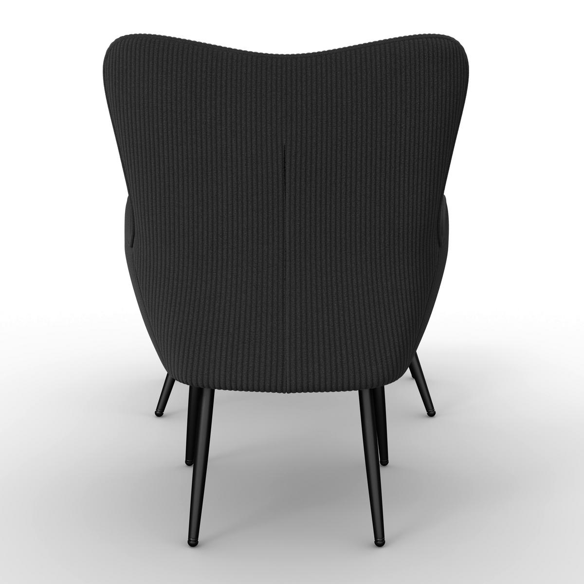 SCAUN DE RELAXARE AURORA - negru, Modern, lemn/metal (68/98/74cm) - Bessagi Home