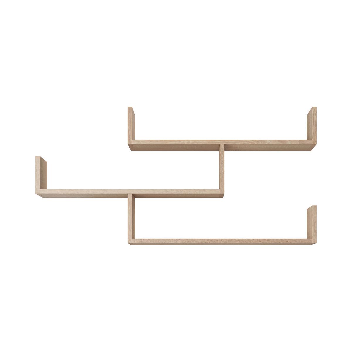 Stenski Regal Trio, Barva Hrasta - hrast sonoma, Basics, leseni material (119,1/55/18cm) - P & B