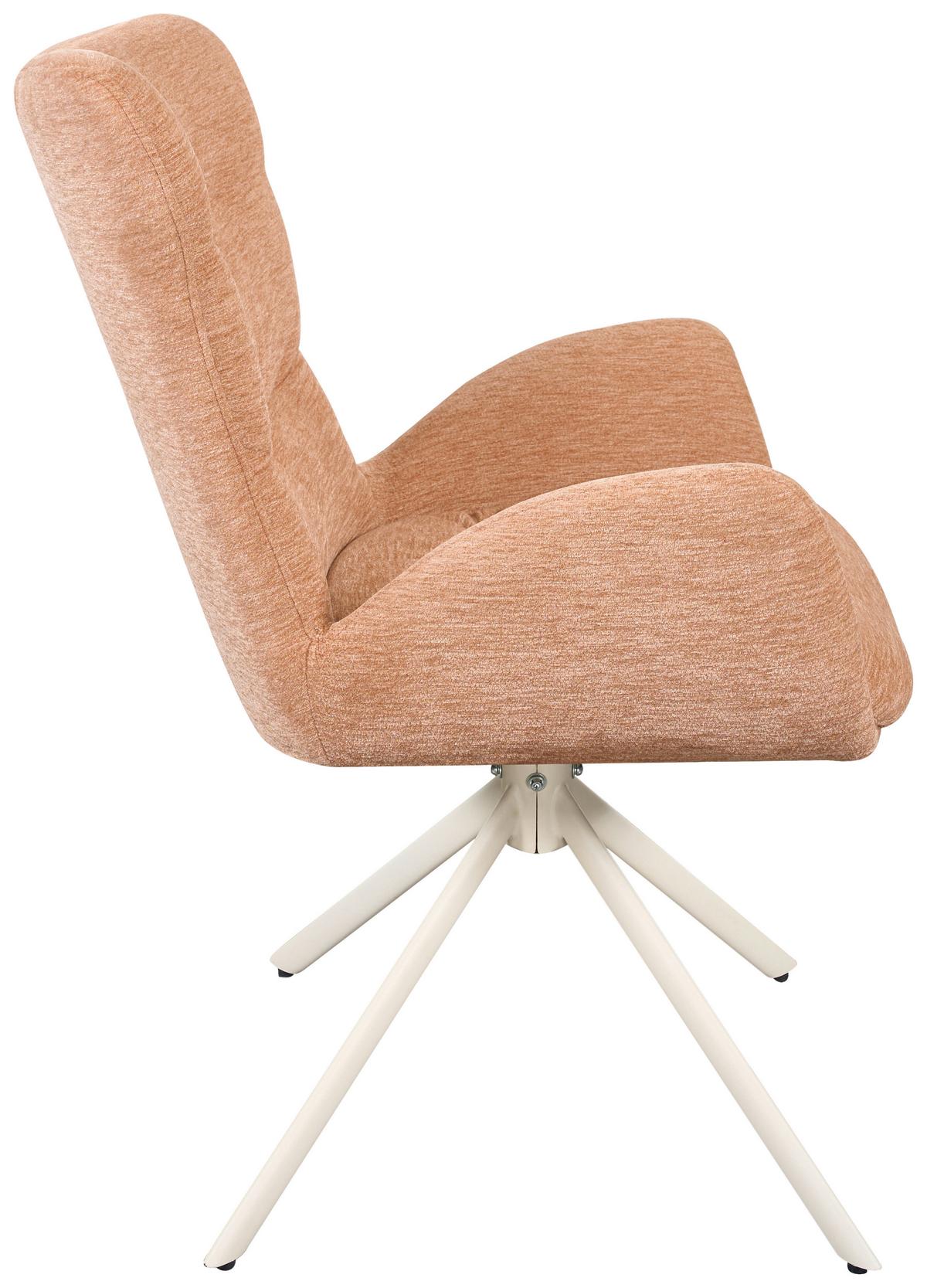 Armlehnstuhl Stella Rosa/beige - Beige/Rosa, Design, Textil/Metall (58/91/66cm) - Mömax