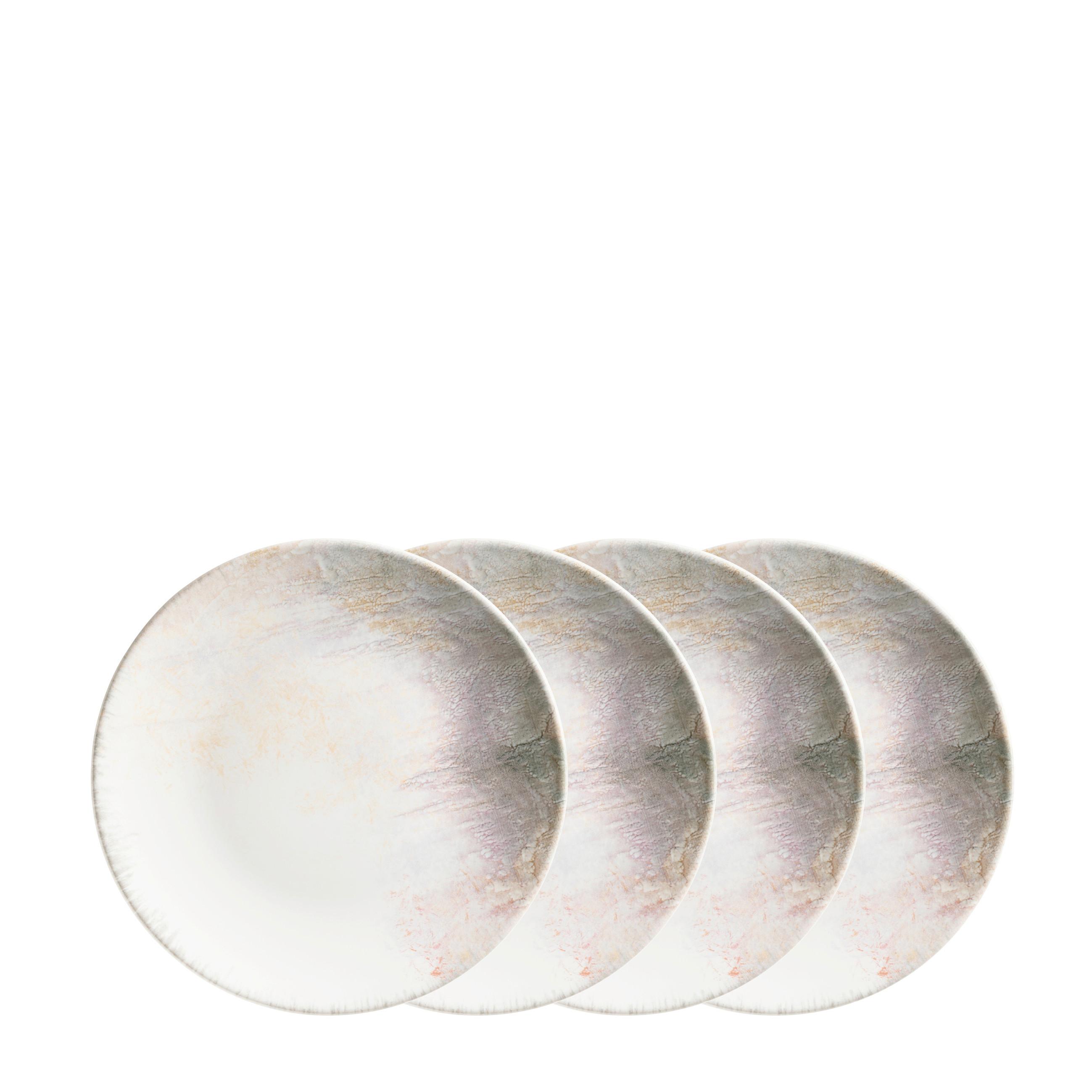 Desserttellerset 935623 - Weiss/Lila, Basics, Keramik (20,5/2,5cm) - Mäser
