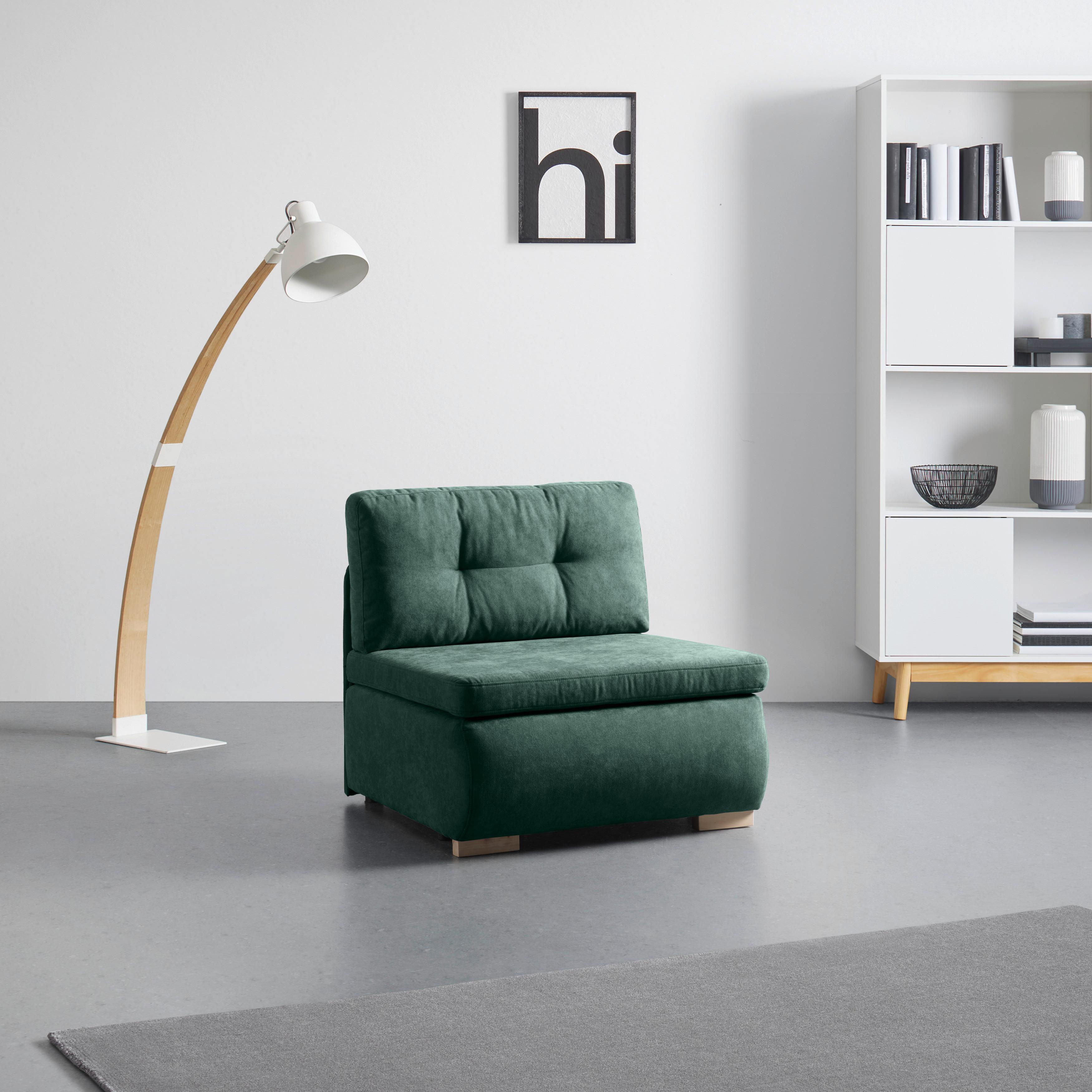 Schlafsessel Modena in Dunkelgrün - Dunkelgrün/Schwarz, Kunststoff/Textil (89/88/90cm) - Mömax