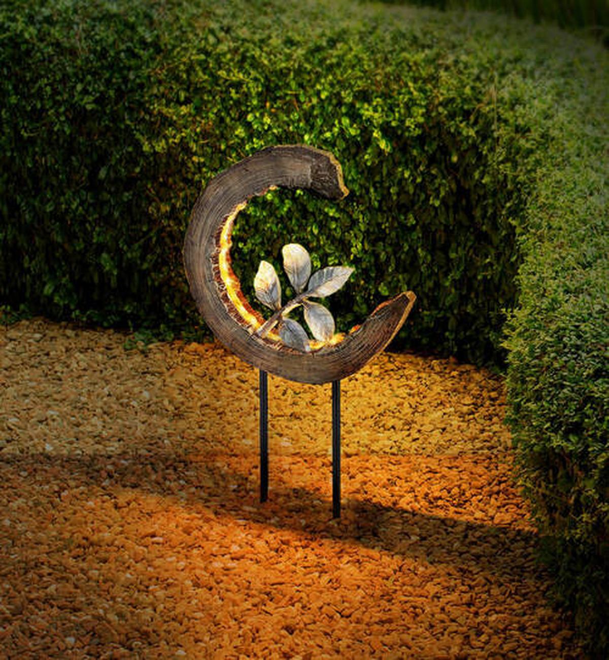 Solarna Svetilka Moon, S Sijalko - srebrne barve/črna, Design, kovina/umetna masa (24/10/52cm) - Globo