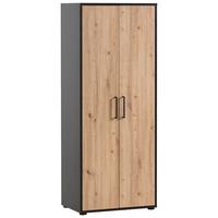 Aktenschrank Aino H650 2T Schwarz/Eiche Artisan - Schwarz/Eiche Artisan, MODERN, Holzwerkstoff (65,1/163,6/41cm) - MID.YOU