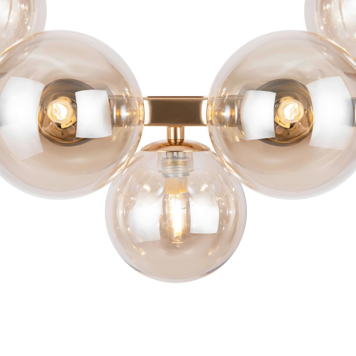 Pendelleuchte Dallas Goldfarben max. 28 Watt - Goldfarben, Trend, Glas/Metall (23,8/22,8/123,5cm) - MAYTONI