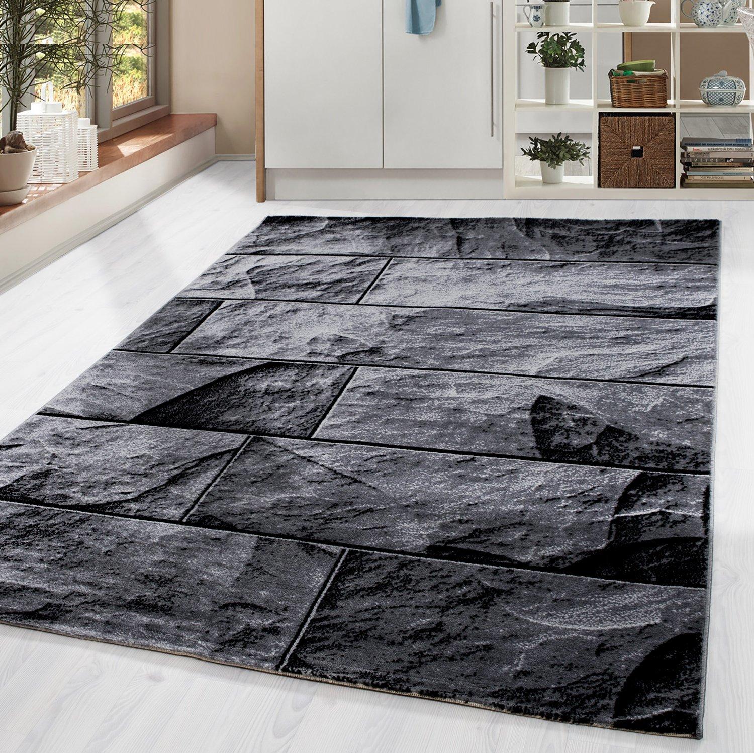 Webteppich Parma Schwarz ca. 200x290cm - Schwarz, KONVENTIONELL, Textil (200/290cm)