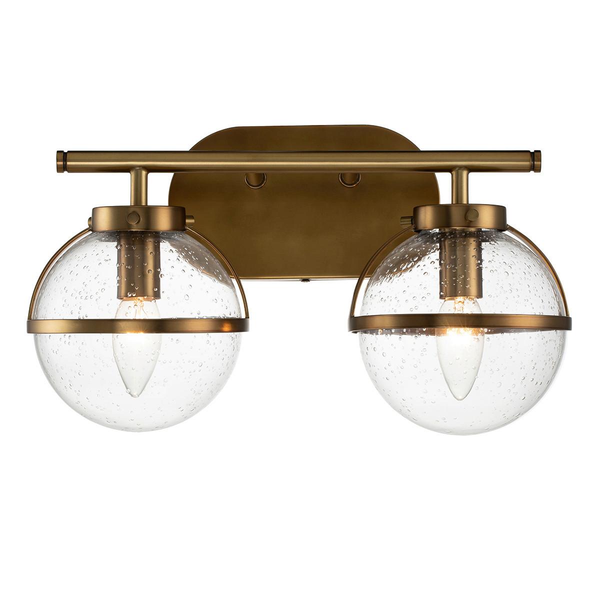 Kupaonska Zidna Svjetiljka Hk-Hollis2-C-Hb-Bath - boje mjeda, Design, staklo/metal (38.1/23/19.3cm) - Elstead Lighting