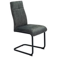 KRZESŁO NA PŁOZIE GISMO - antracytowy/czarny, Design, metal/tkanina (45/92/62cm) - Novel