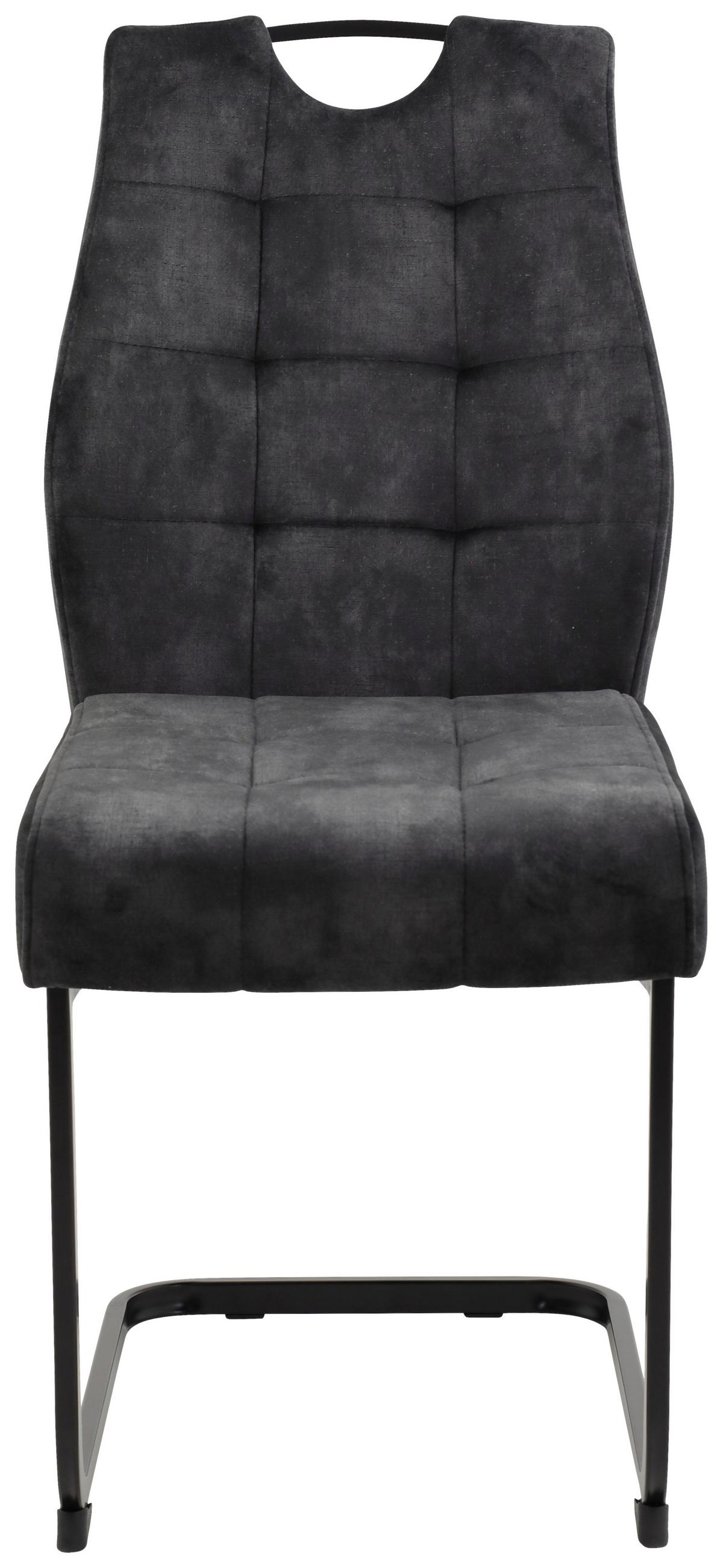 Stolica Emilia - crna/antracit, Konvencionalno, metal/tekstil (43/95/61cm) - Premium Living