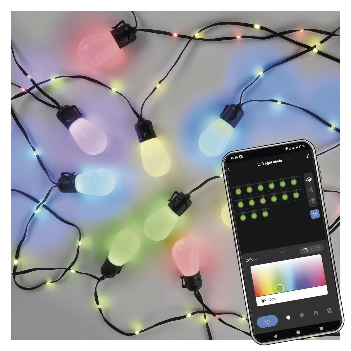 Led Fényfüzér Gosmart - fekete, Basics, műanyag (1500cm)