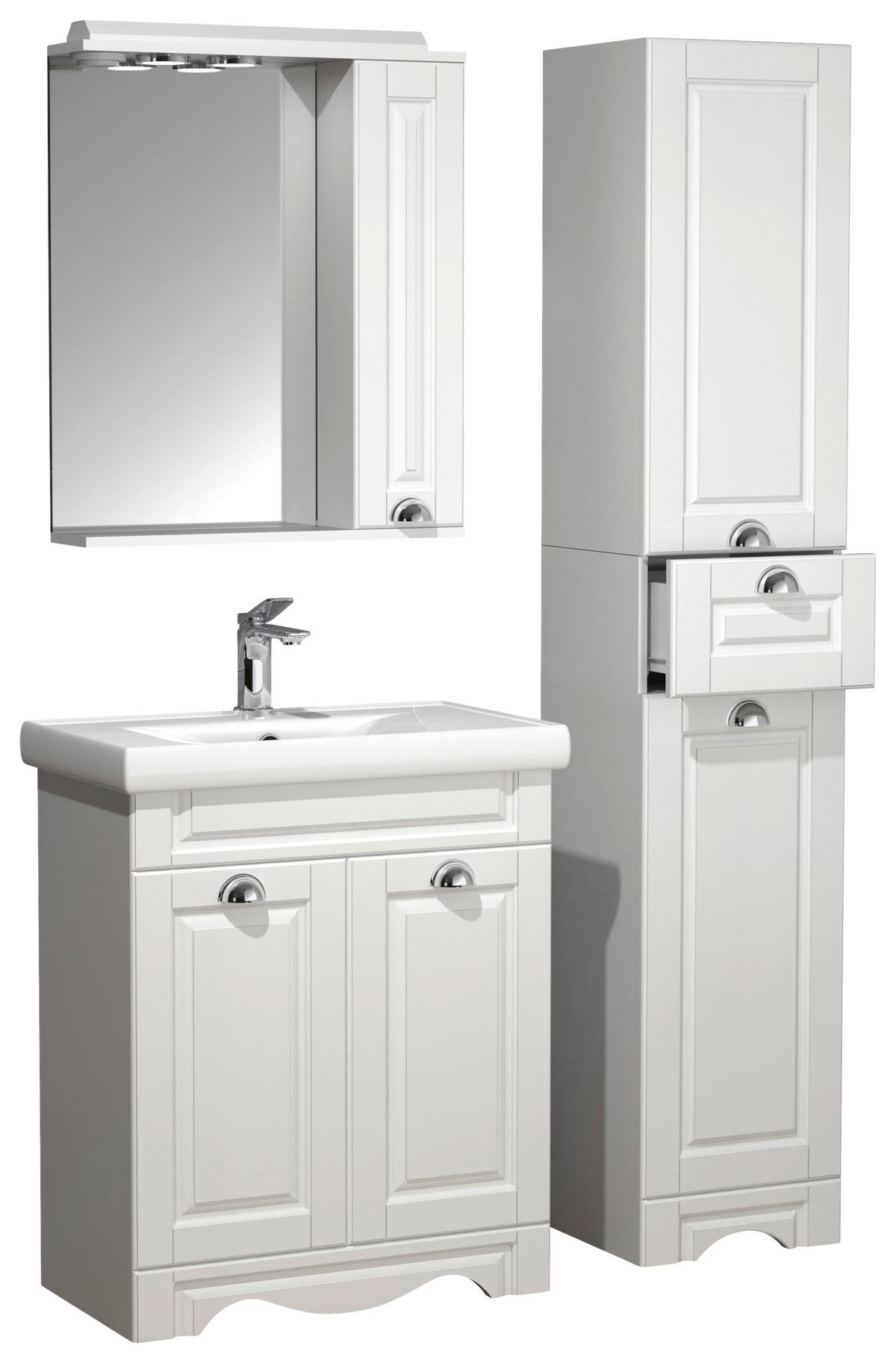 BADEZIMMER CASALO L - Weiss/Silberfarben, Modern, Glas/Keramik (96cm) - MID.YOU