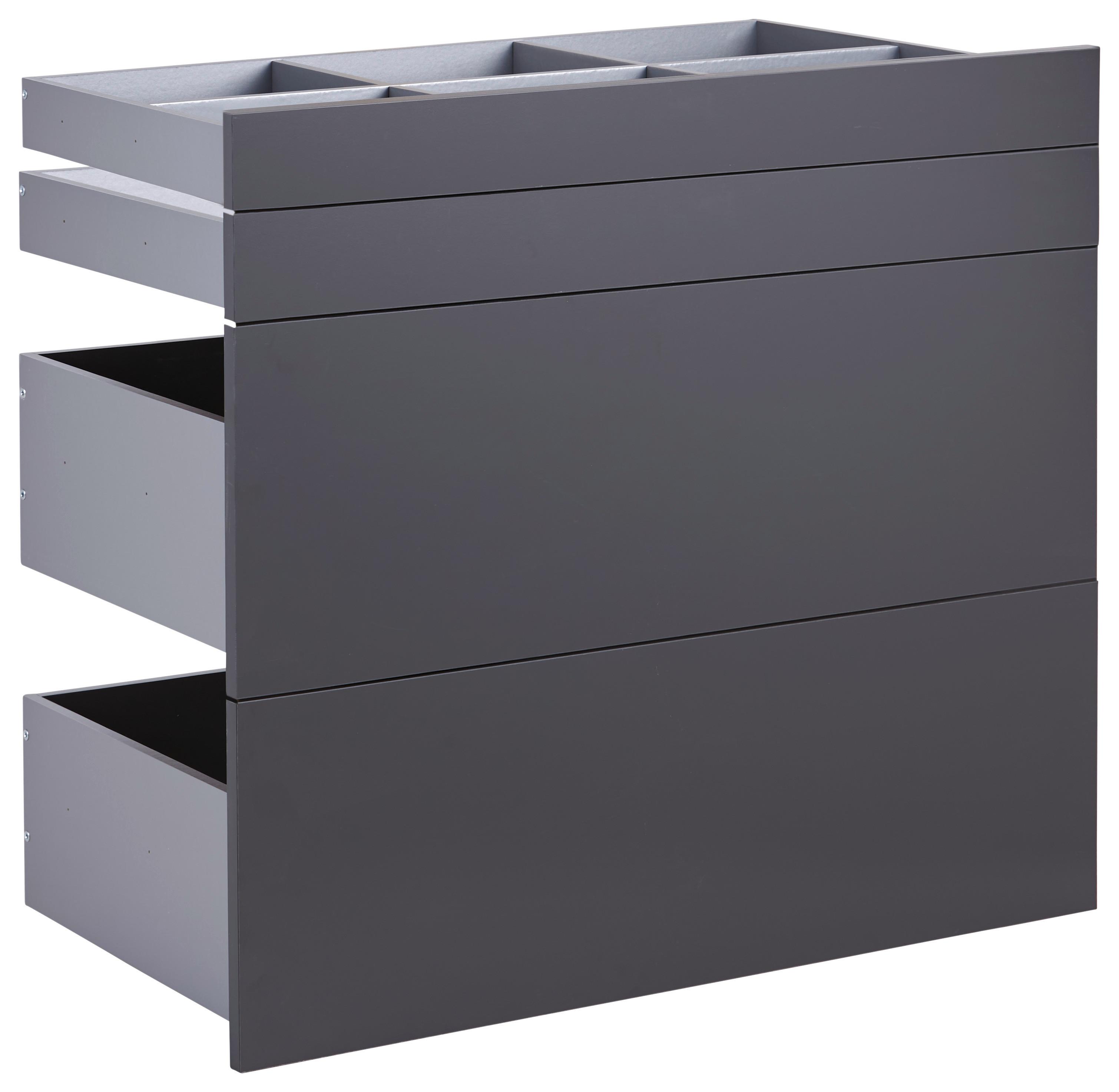 Schubladenset Unit in Anthrazit - Modern (91/83/47cm) - Based