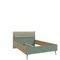 Bett Whenua Eichefarben/Grün ca. 140x200cm - Eichefarben/Salbeigrün, KONVENTIONELL, Holzwerkstoff (140/200cm) - Mömax
