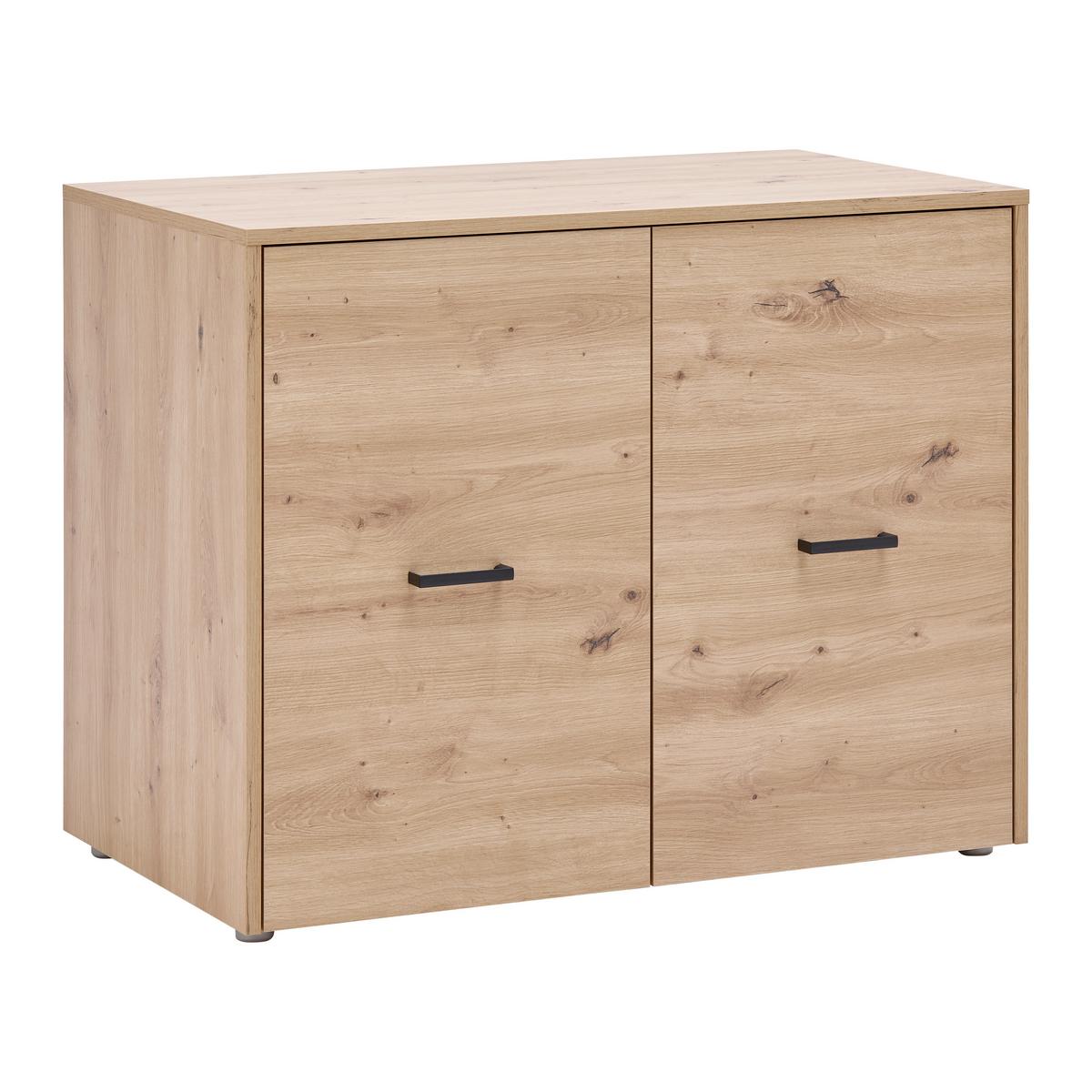 Unterbauschrank Kivo Eiche Artisan - Schwarz/Eiche Artisan, MODERN, Holzwerkstoff/Kunststoff (90/69,8/52,1cm) - Based