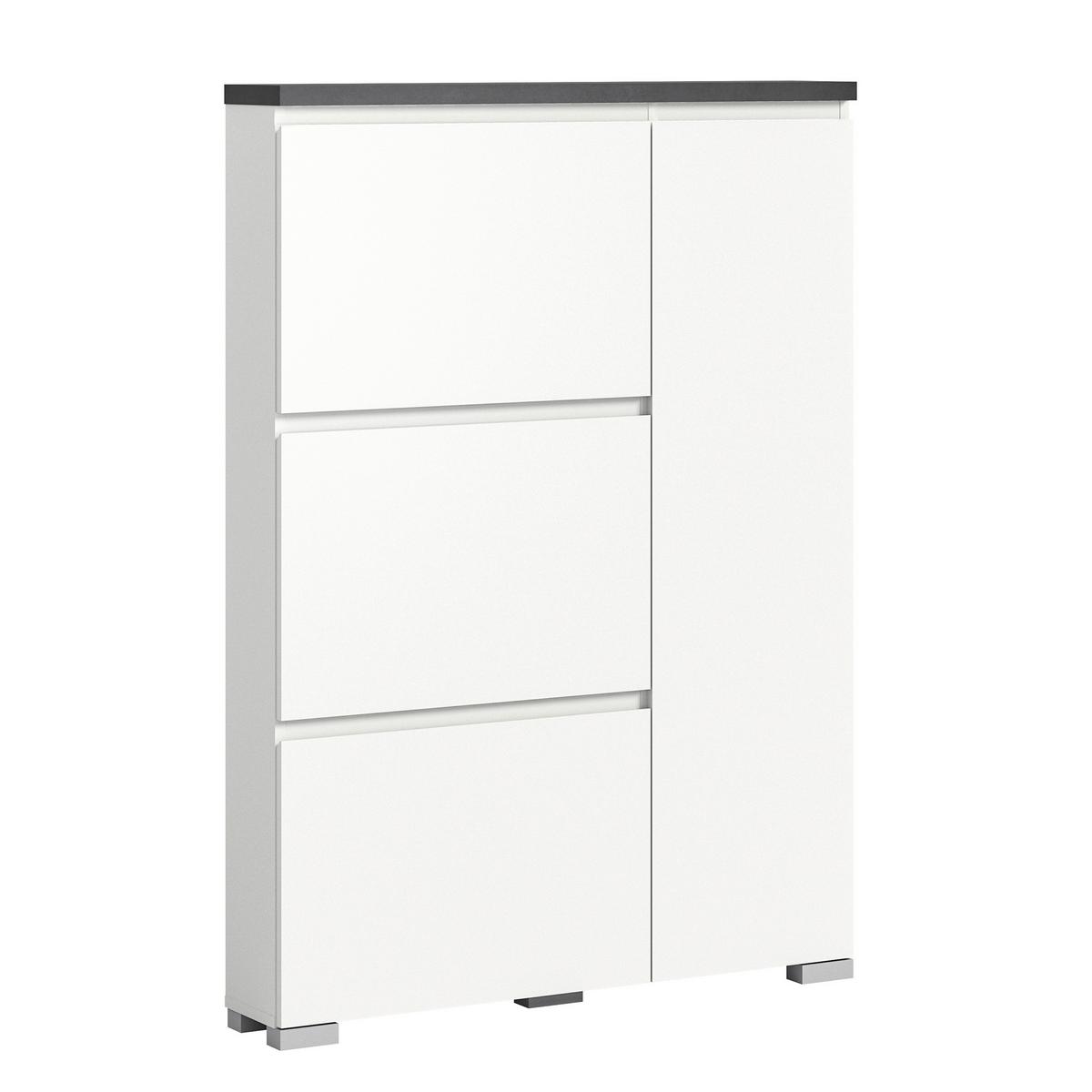 Ormarić Za Cipele Shoelove - bijela/siva, Moderno, drvni materijal (95/133/18cm) - Modern Living