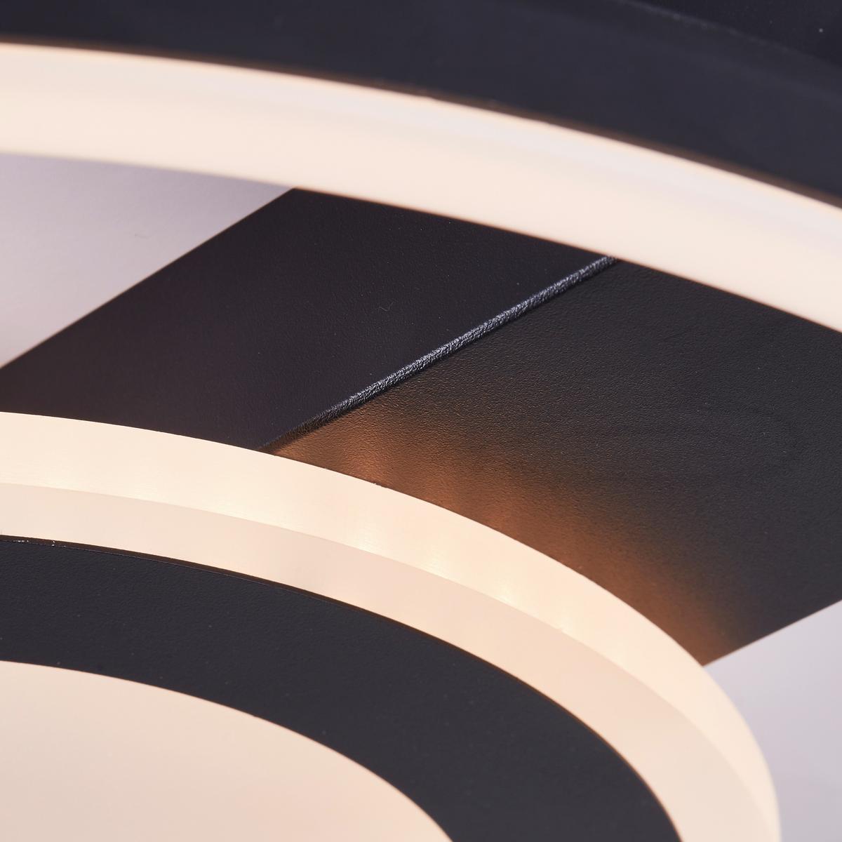 LED-Deckenleuchte Maureen Schwarz max. 22 Watt - Schwarz, Basics, Kunststoff/Metall (5/37/37cm) - Brilliant