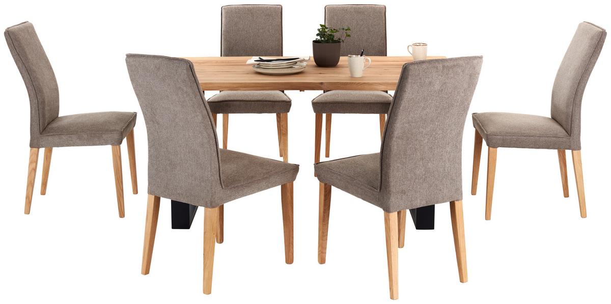 Masă WOOD 160 - culoare natur/negru, Konventionell, lemn/metal (160/75/90cm) - Modern Living