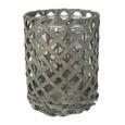 Windlicht Antonia in Grau aus Glas/Holz - Grau, ROMANTIK / LANDHAUS, Glas/Holz (14,5/19cm) - MÖMAX modern living