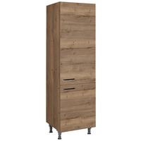 Geschirrschrank Structura Eiche dunkel - Eiche dunkel/Schwarz, MODERN, Holzwerkstoff/Metall (60/216,6/58cm) - Nobilia