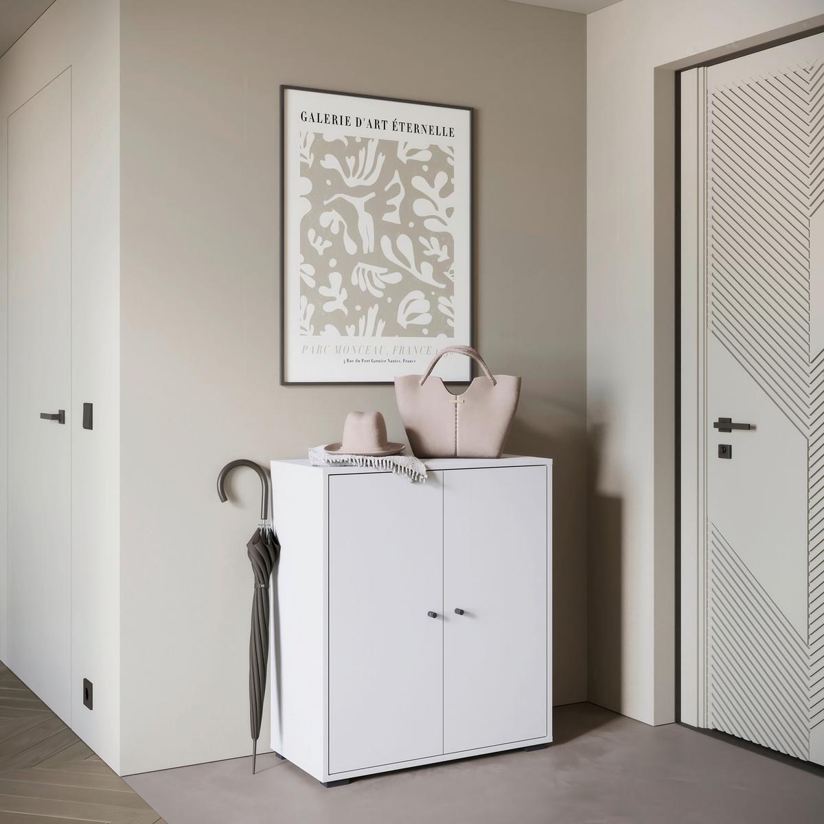 Omara Za Čevlje Dino, Bela - črna/bela, Basics, kovina/umetna masa (70/80/33cm) - P & B