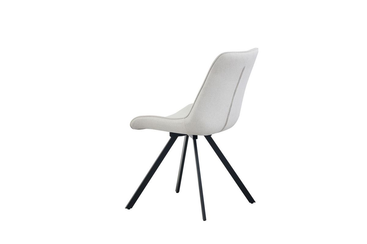 STUHL-SET EMILIA - Creme/Schwarz, Modern, Textil/Metall (52/85/61cm) - MID.YOU